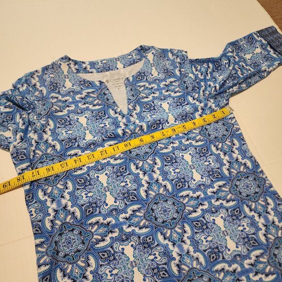 Coolibar sz S women Oceanside tunic dress with UPF 50 blue 3/4 sleeve - Picture 8 of 9